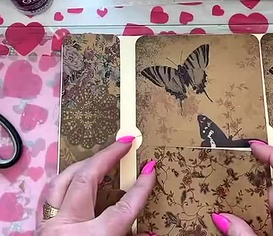 Butterfly details on kraft paper