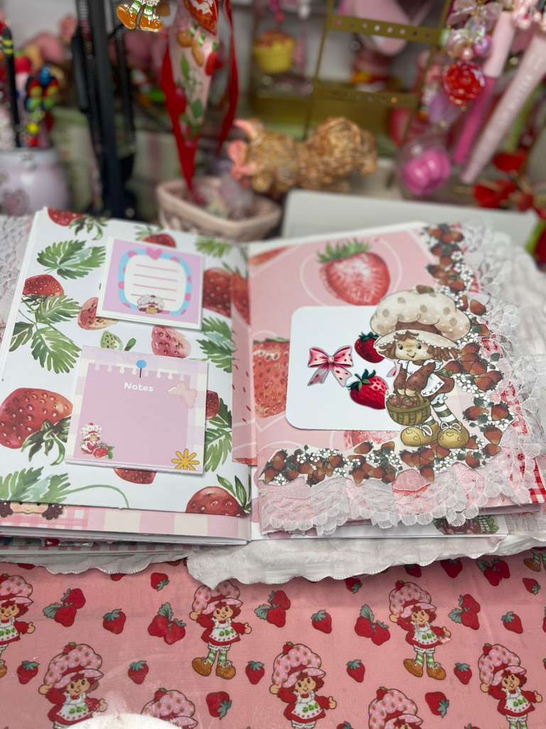 Spread with notes page and character card